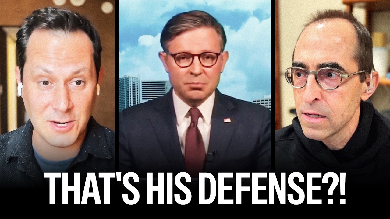 The Bulwark video thumbnail featuring Sam Stein, Mike Johnson and Will Saletan.